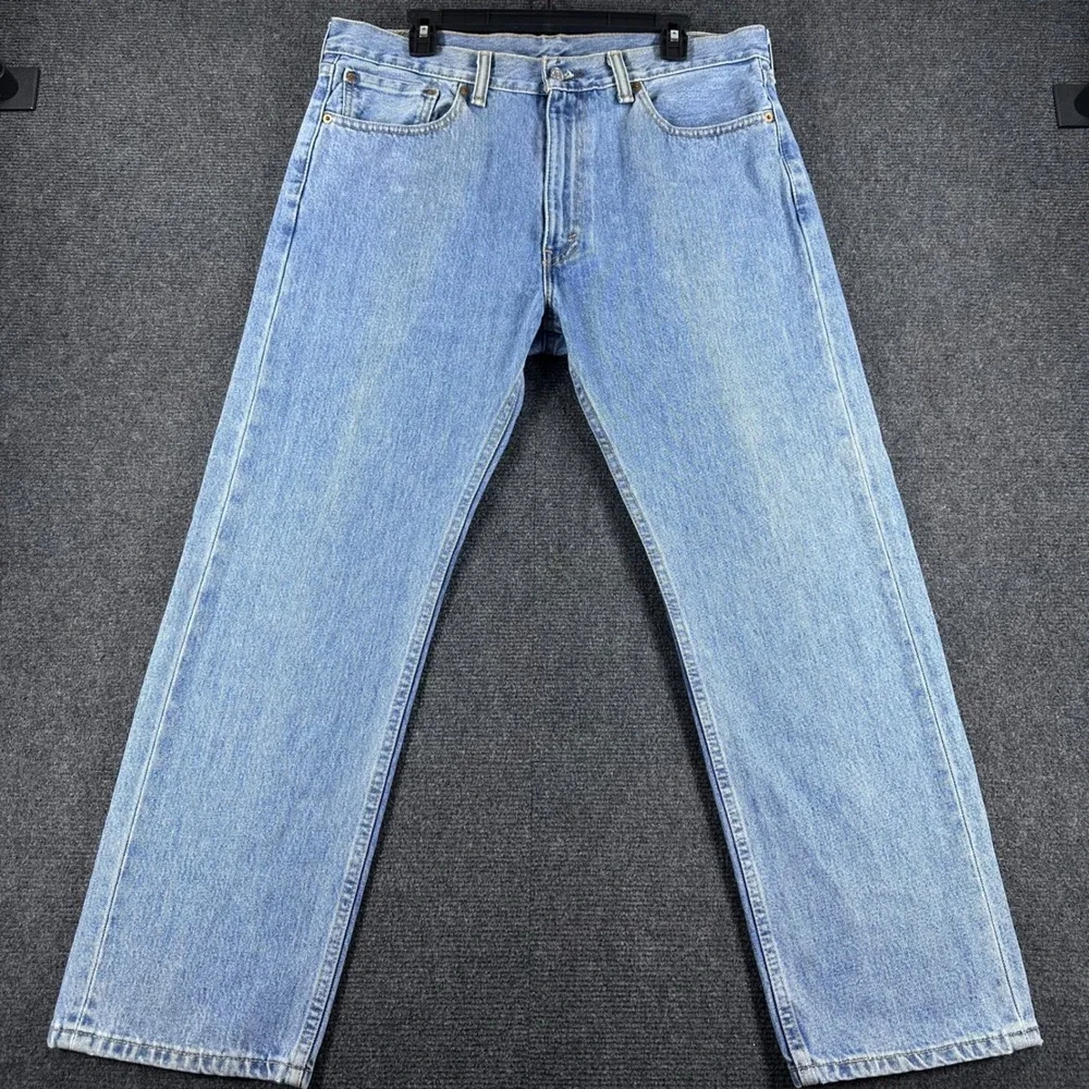 Levi's 505 Jeans Mens 36x29 W36 L29 Light Wash Regular Fit Straight Leg Denim